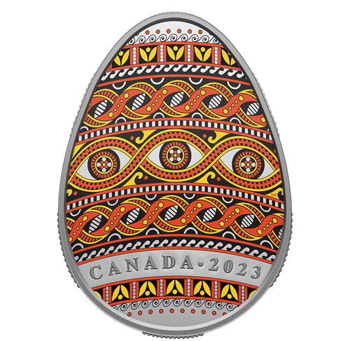 2023-Pure Silver Coloured Coin – Pysanka sku#2365646