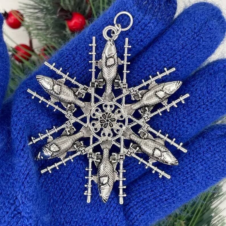 Fishing Snowflake Ornament