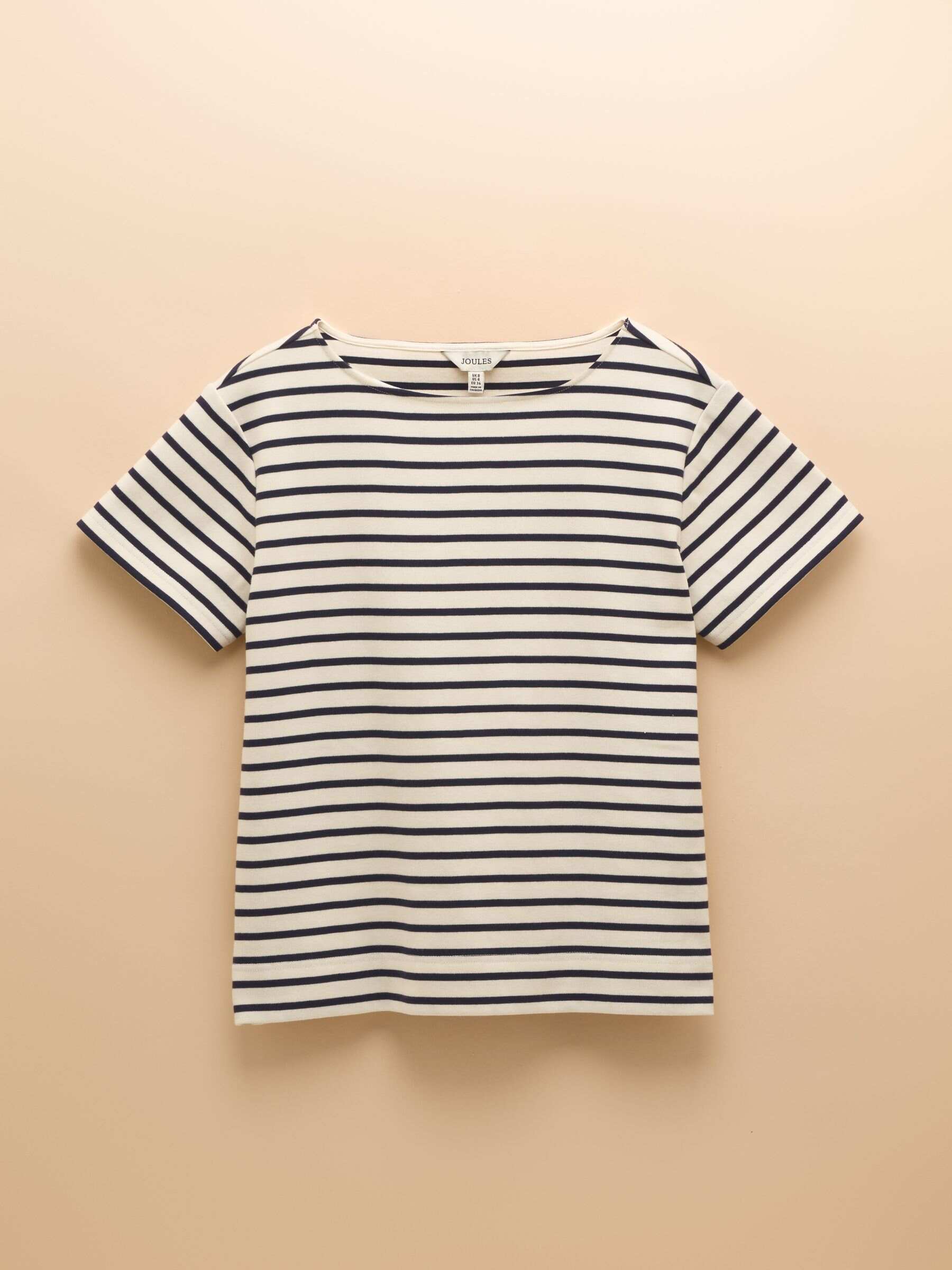 Harbour Cream/Navy Short Sleeve Boat Neck Breton Top