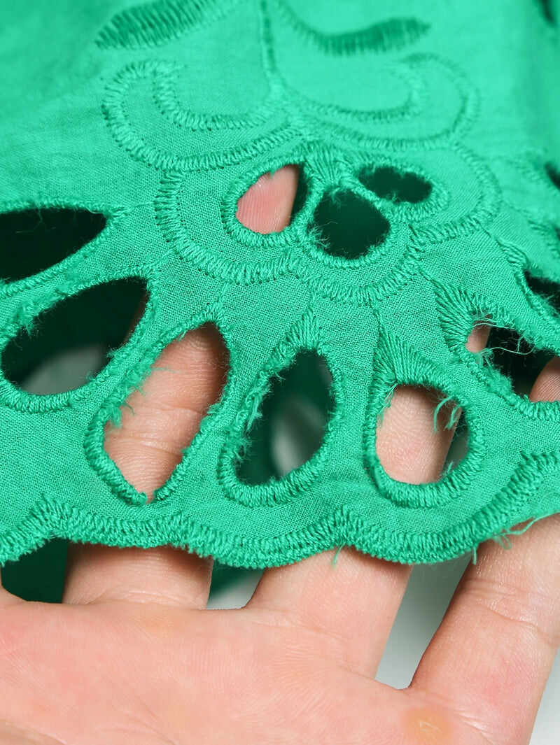 European And American Versatile Women''s Summer New Fashion Cut Out Embroidered Shorts