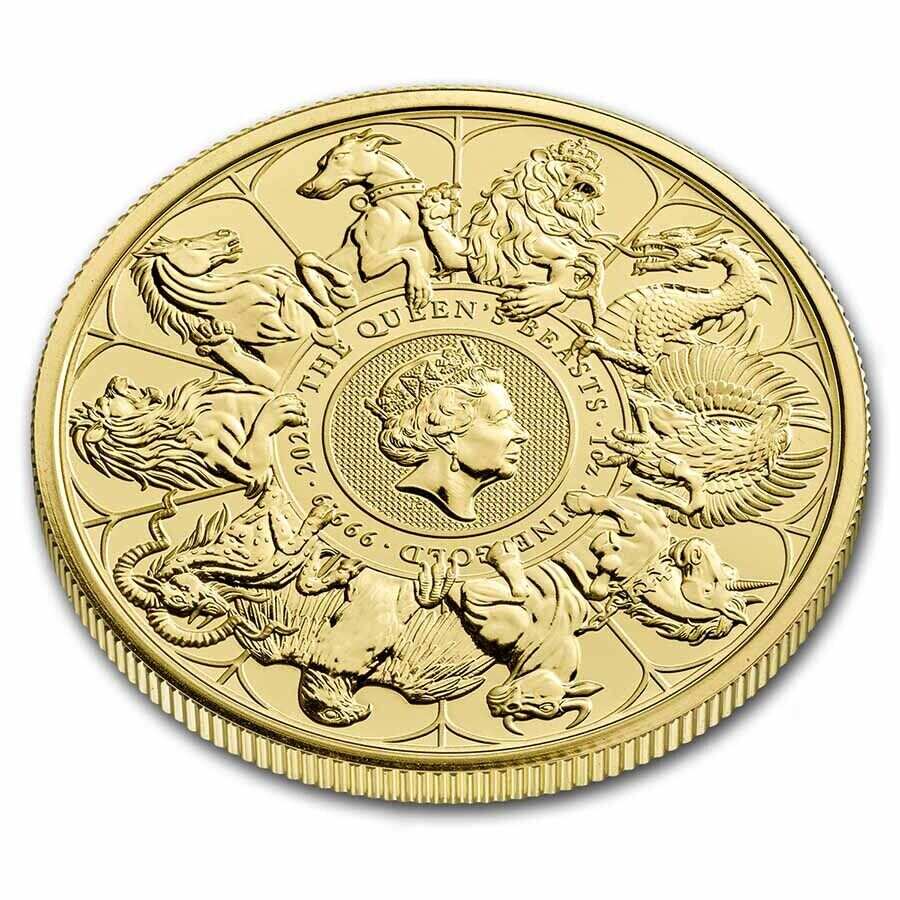 1oz Gold Coin 999.9 Royal Mint Queens Beasts Completer 2021