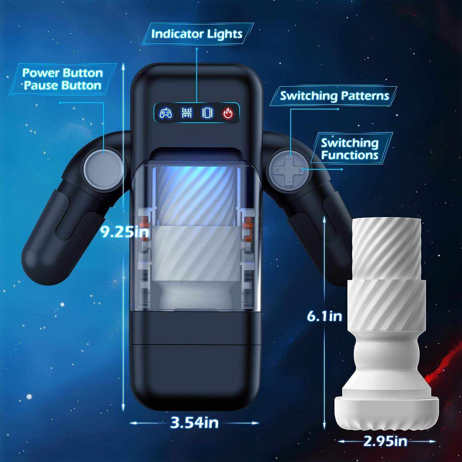 Automatic Male Masturbator, AMOVIBE Male Masturbators Cup with 10 Thrusting & Vibration Modes, Sex Toys for Men with Heating Function, Automatic Stroker with Phone Holder, Adult Sex Toys & Games