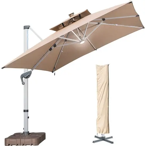 ☔Solar-powered LED parasol