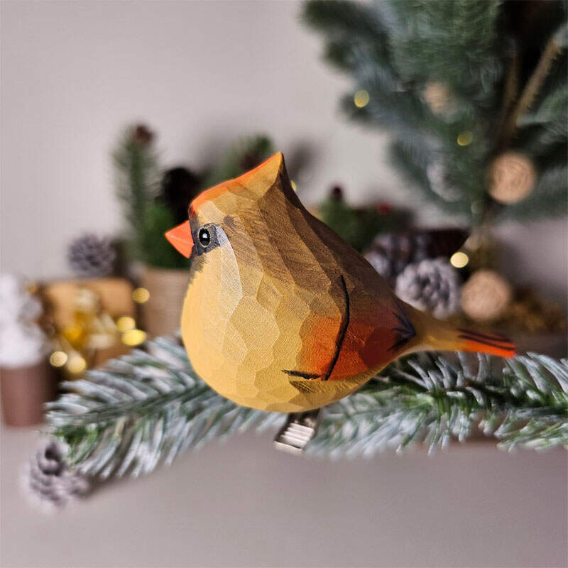 Handcrafted Clip-On Bird Ornaments for Christmas Trees