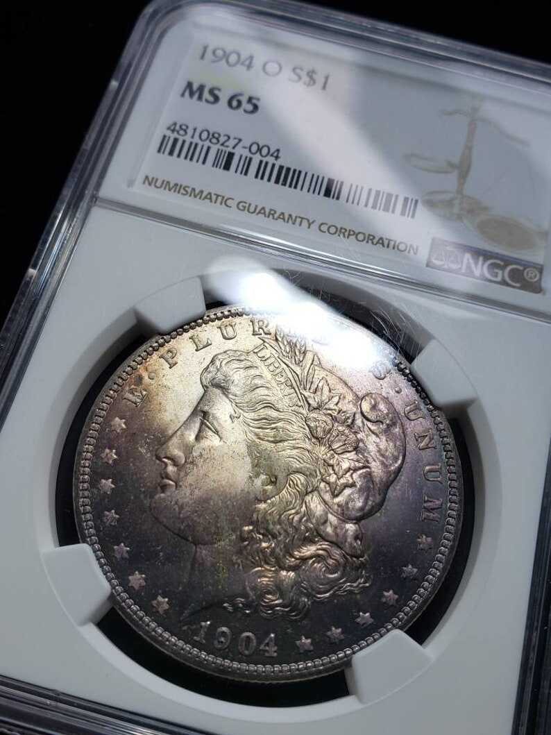1904 O   Morgan Silver Dollar MS65  NGC   Graded - Beautiful color -Regular 440     Lot# 1466