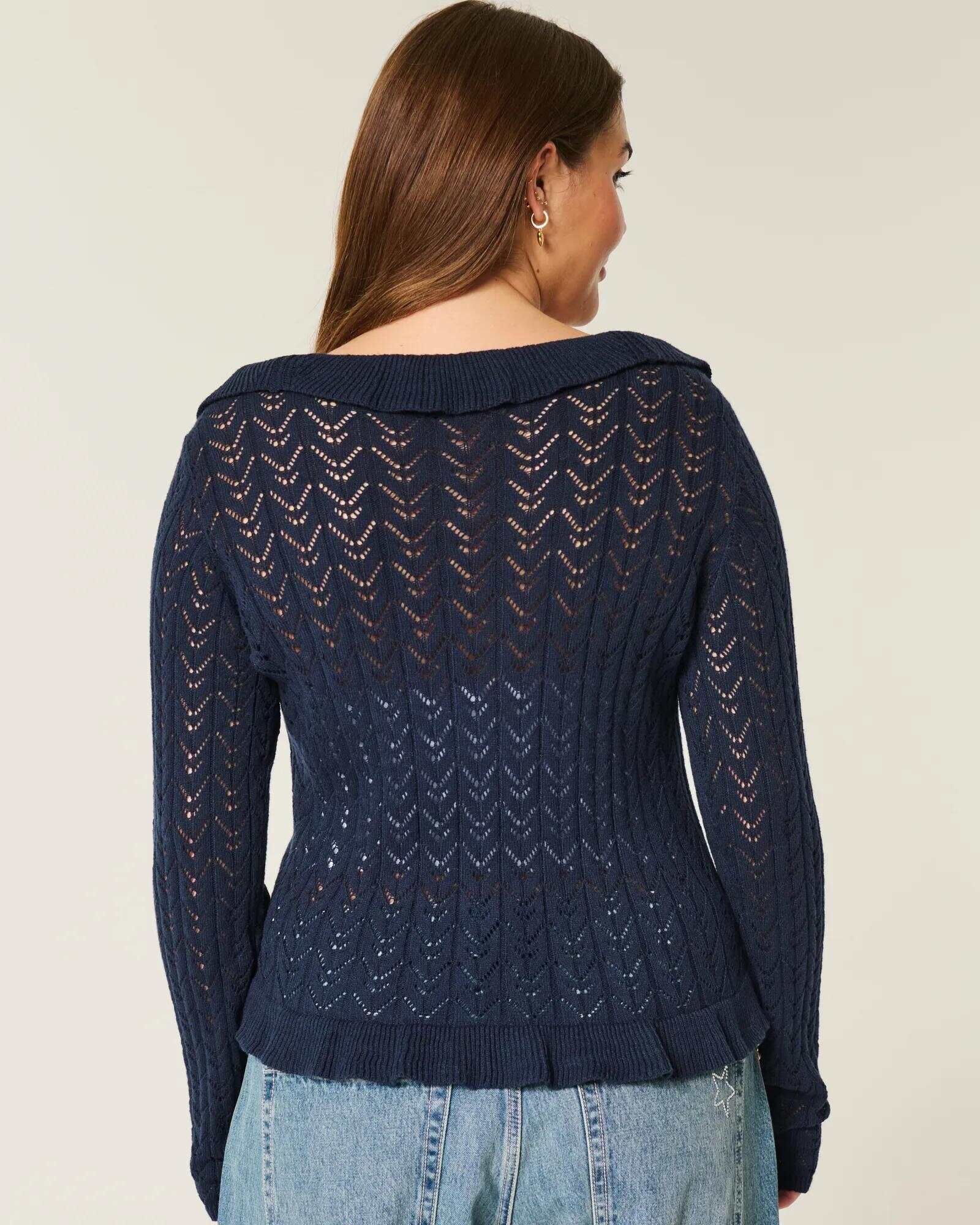 Ruffle Tie-Front Cardigan