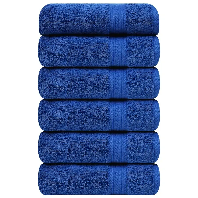 Superior Cotton 600 GSM Hand Towels 18x28 Inch by Ample Decor - 6 Pcs