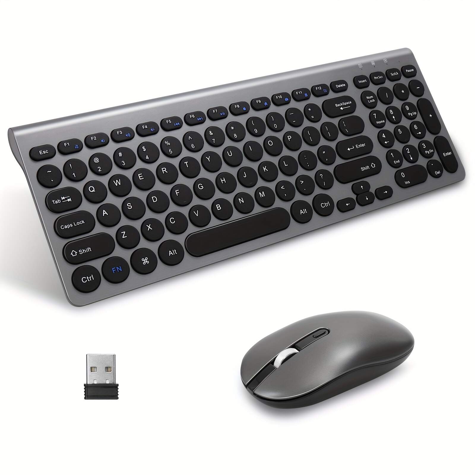 Wireless Keyboard & Mouse Combo, Wireless USB Mouse & Computer Keyboard Combo, Small & Silent, For Windows Laptops, Desktops, PCs