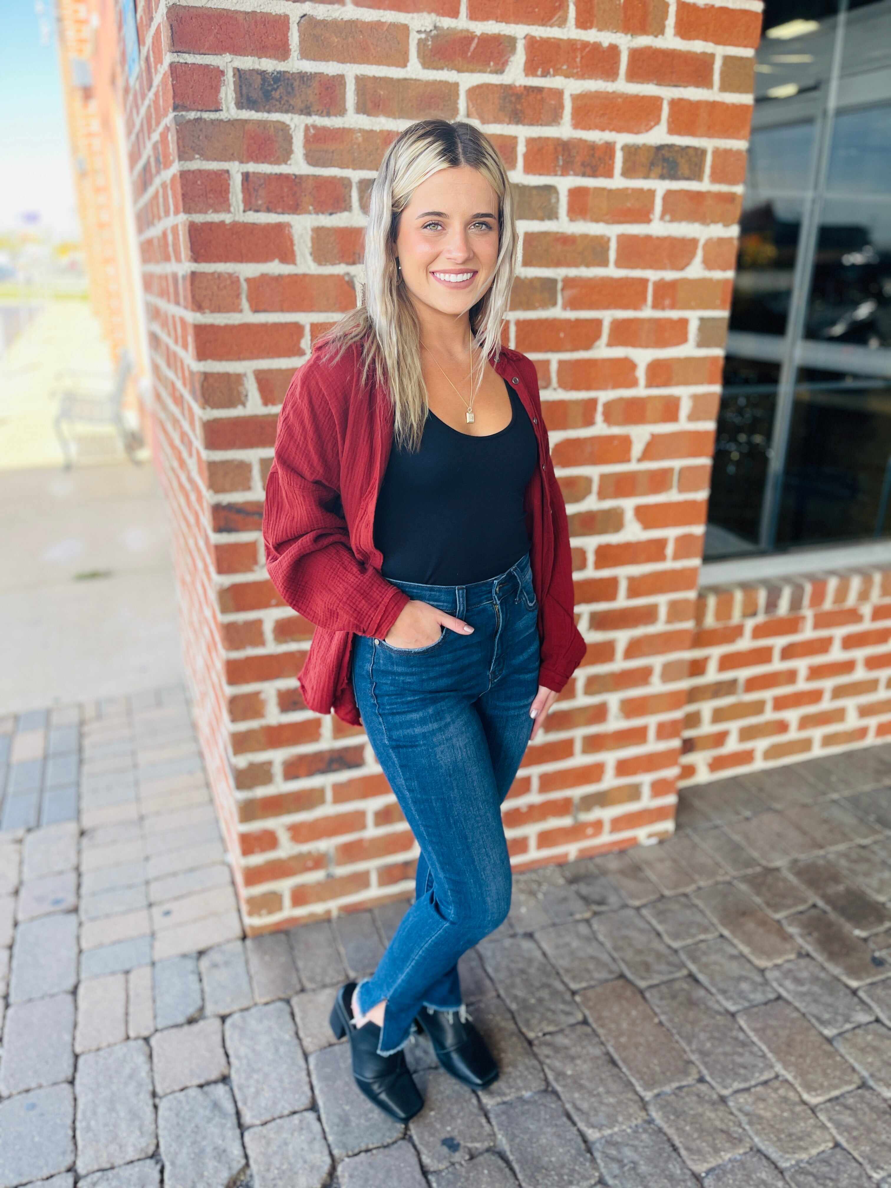 Plus/Reg Always On Your Side Slit Skinny Jeans