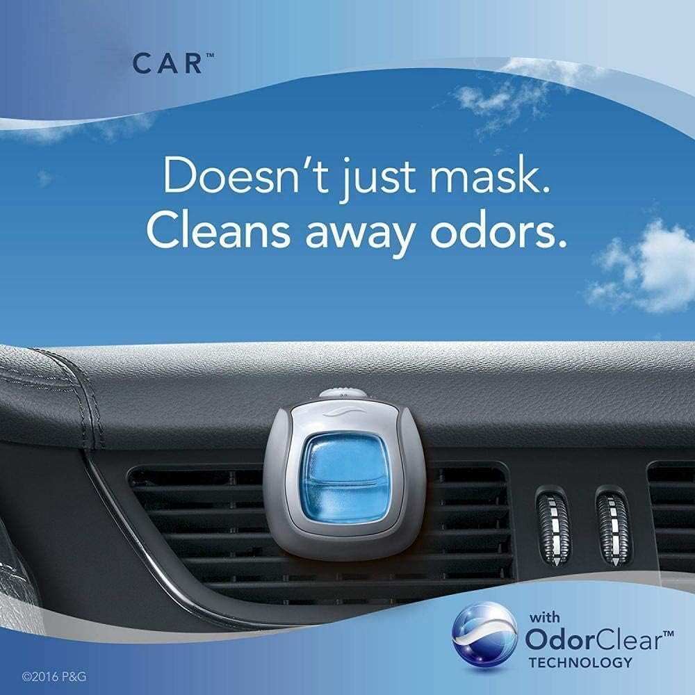 Febreze Car Air Fresheners, New Car Scent, Odor Eliminator for Strong Odors Car Vent Clips (2 Count)