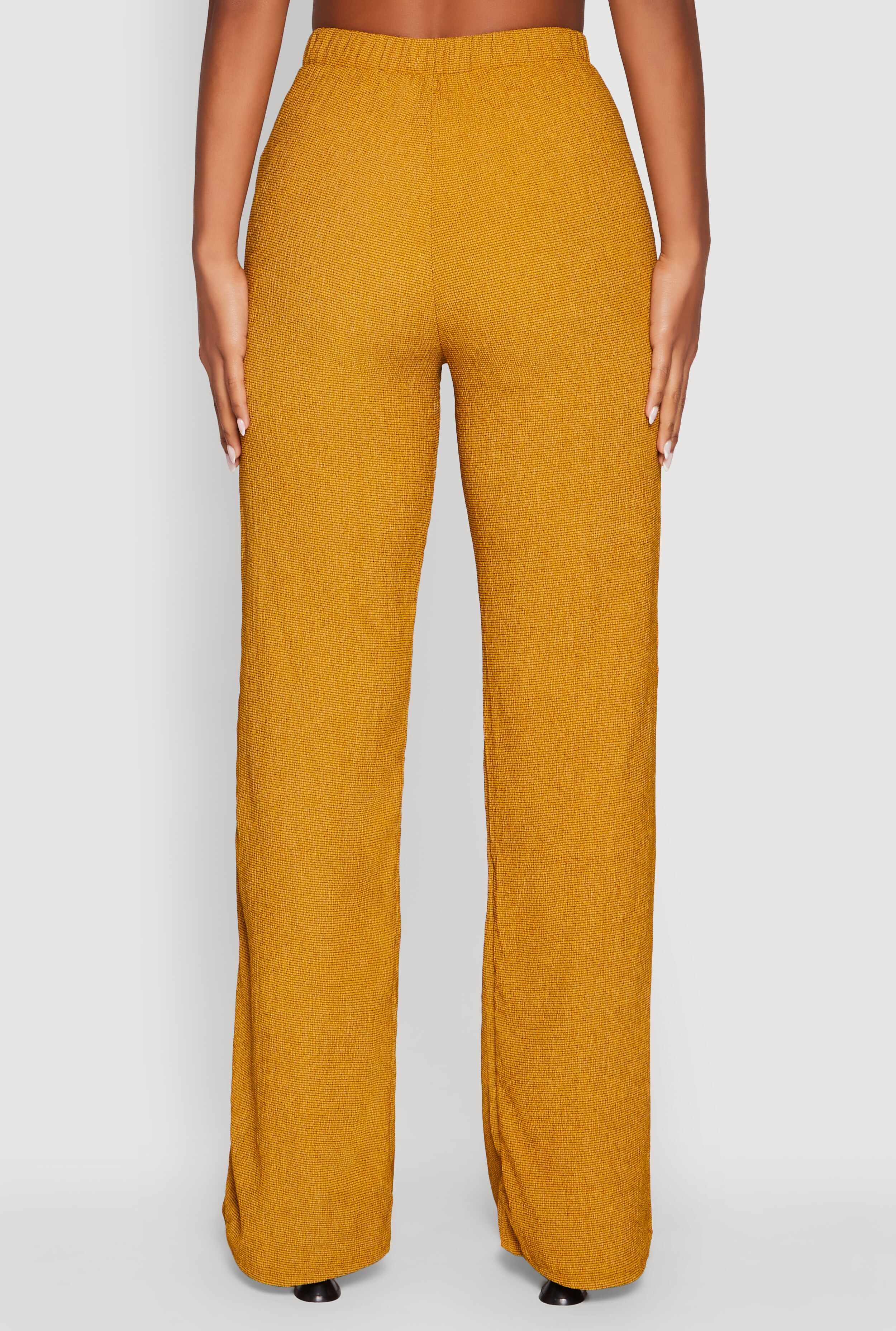 Seersucker Pull On Straight Leg Pants