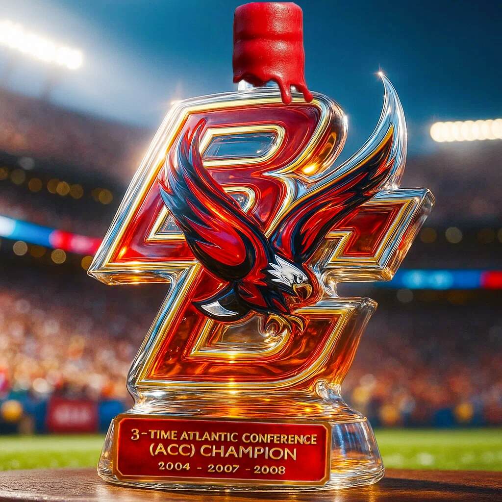 Boston College Eagles 3-time Atlantic Coast Conference (ACC) champion whiskey bottle