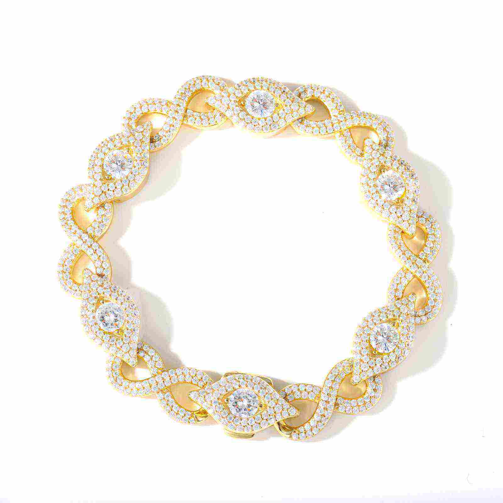 TestTest 10mm S925 Moissanite Infinity Evil Eye Bracelet