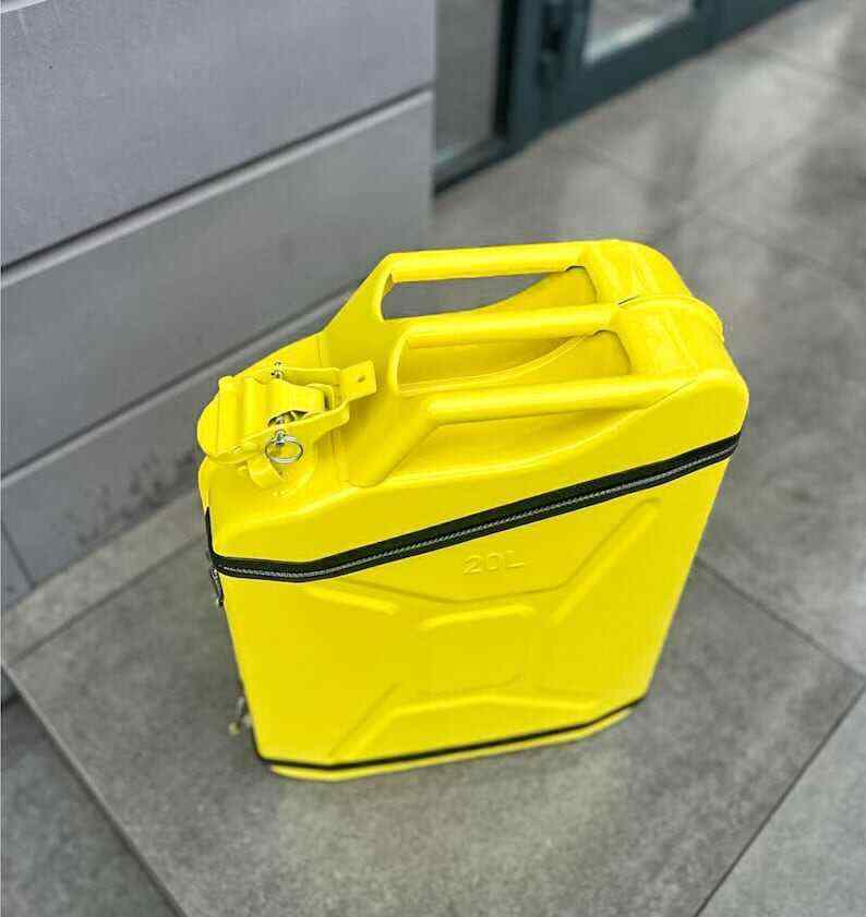 20 L Yellow Jerry Can Mini Bar, Metal Mini Bar With Wood Inside With Picnic Set, Custom Fuel Bar, Canister Bar Jerry Can, Gift For Him