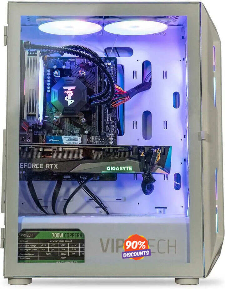 3.0 Liquid-Cooled PC - AMD Ryzen 5 5600X (12-Core 4.6Ghz), RTX 3070 8GB, 32GB DDR4 3200 RAM, 1TB NVMe SSD, VR-Ready, Streaming, WiFi, RGB, Win 11, Warranty, Gaming Desktop Computer
