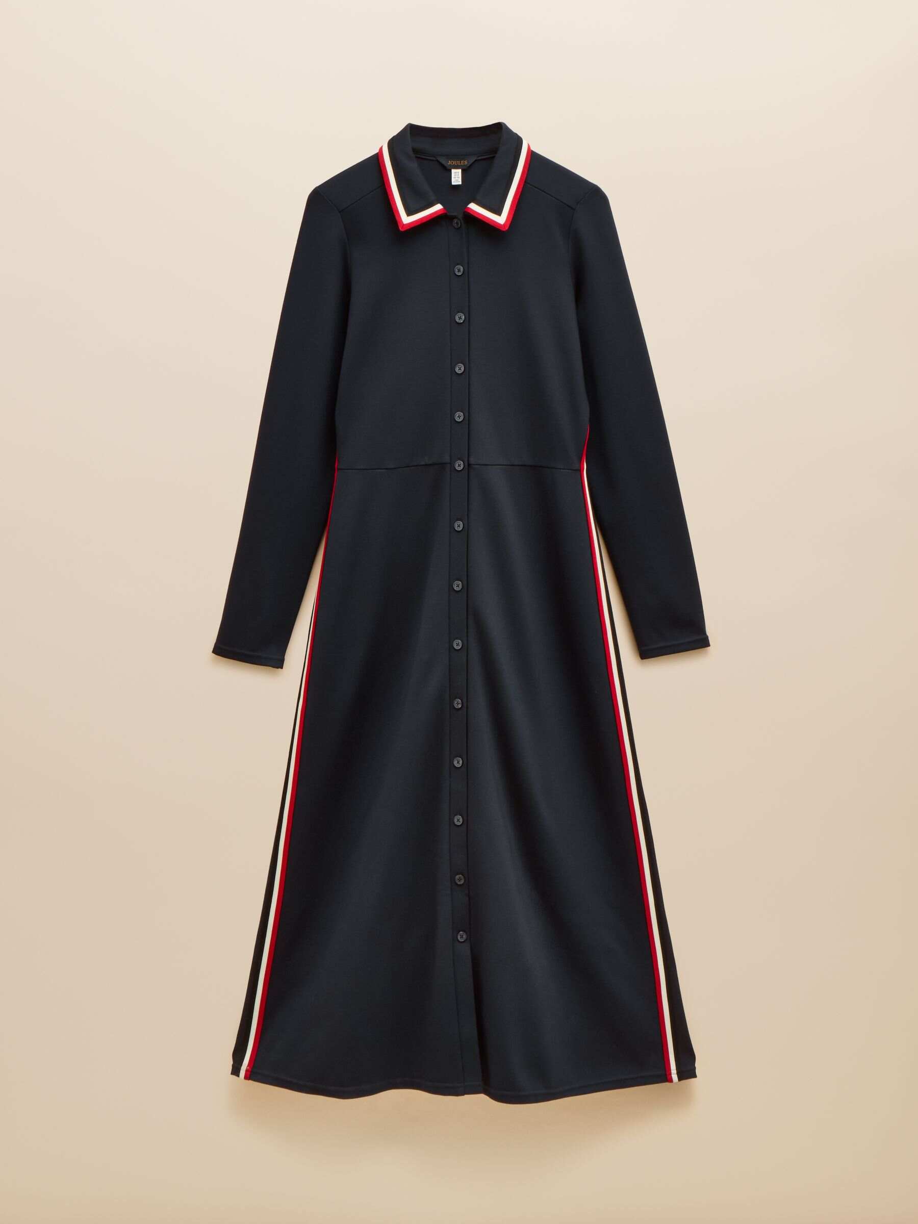 Pia Navy Blue Button Down Ponte Maxi Dress
