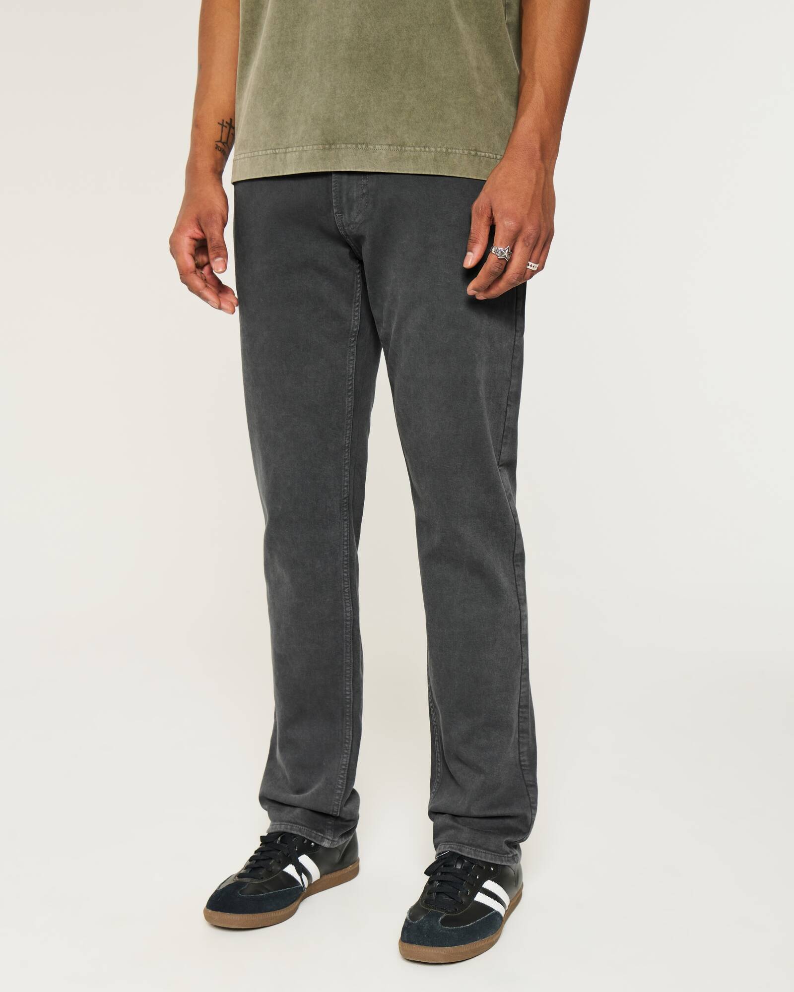 Black No Fade Slim Straight Jeans