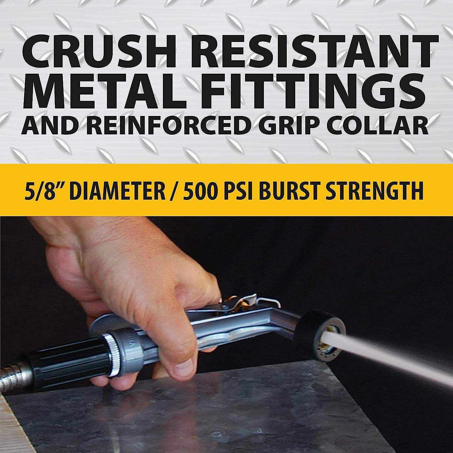 Bionic Steel 100 FT Garden Hose, 304 Stainless Steel Metal Water Hose 100Ft, Flexible Hose, Kink Free, Ultra Lightweight and Durable, Crush Resistant Fitting, Easy to Coil, 500 PSI - 2023 Model