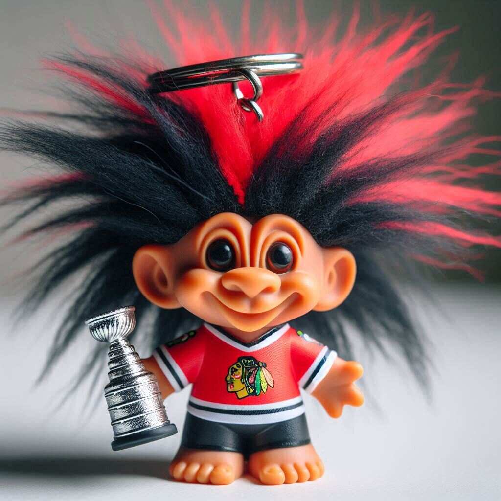 NHL Team Troll Doll Keychain