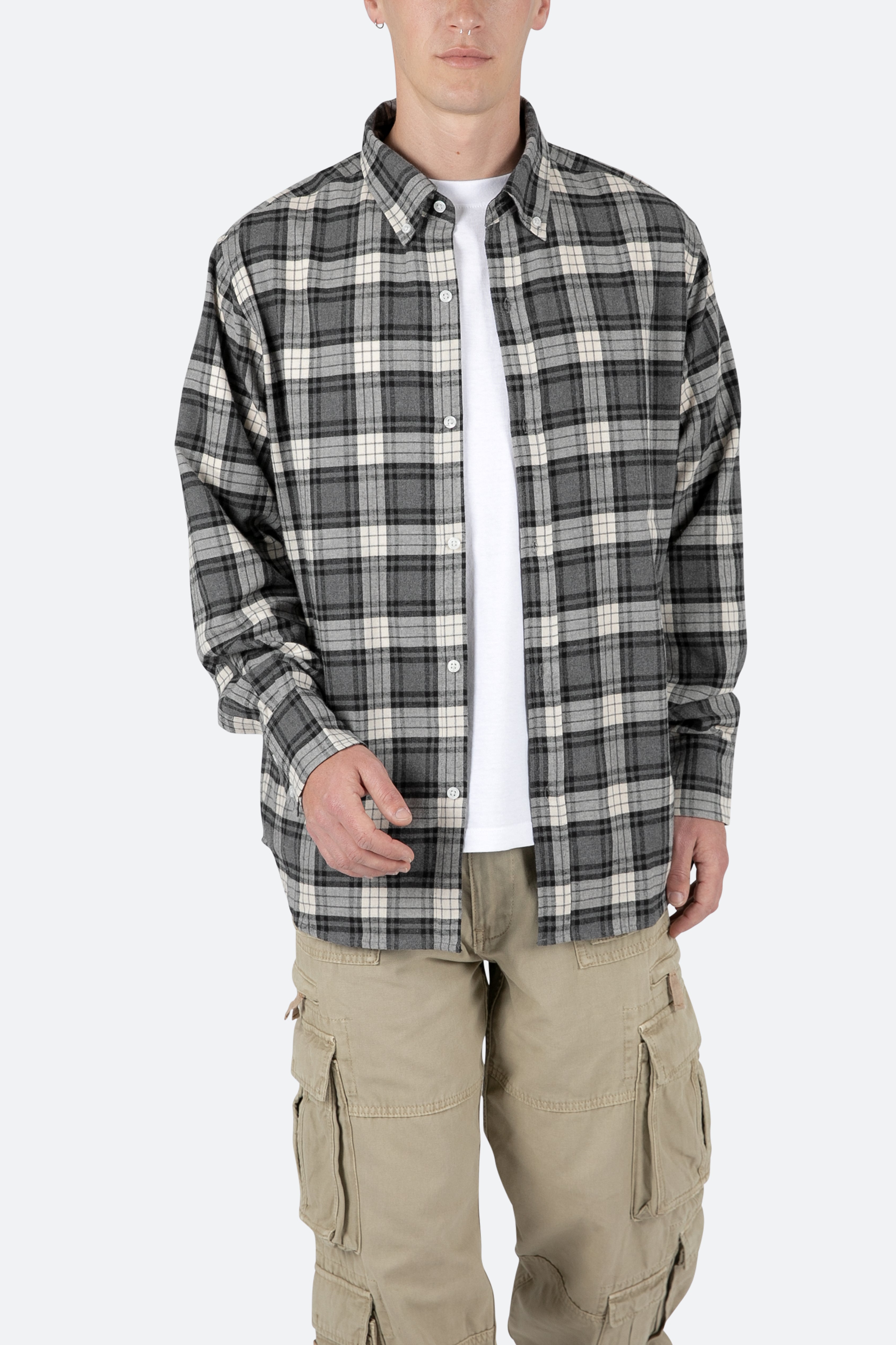 Basic Flannel Shirt - Brown/Grey