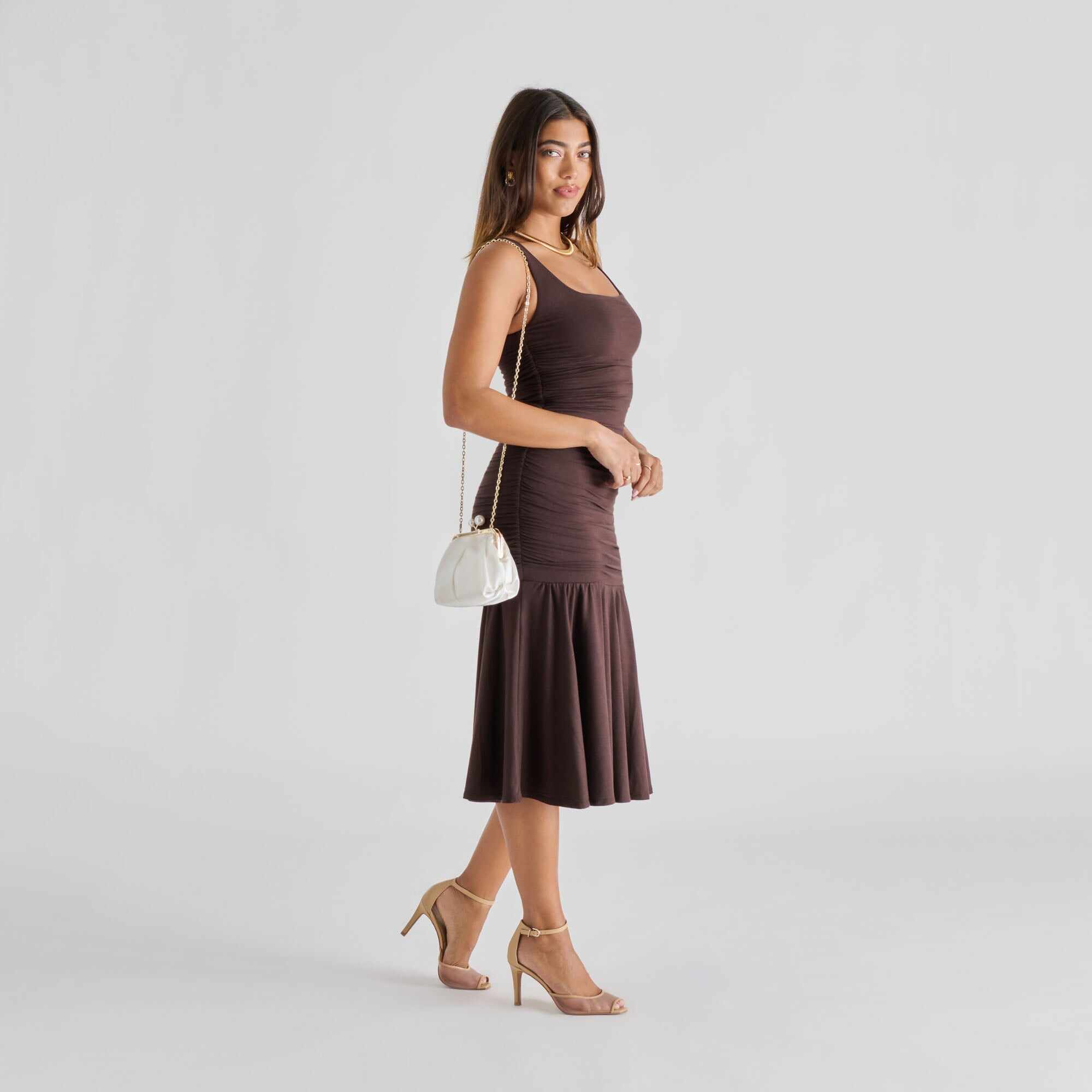 SERLO MESH HEELS CAFE MESH