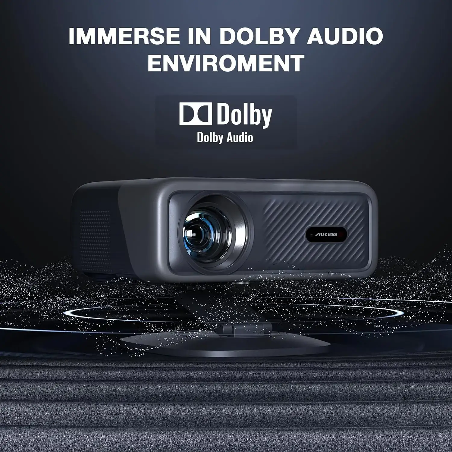 800 ANSI Lumen Portable Projector 1080P 4K Support Netflix Certified Outdoor Movie Projector with Auto Focus Keystone 3D Dolby Audio WiFi 6 Bluetooth 5.0 50% Zoom HDMI USB-C