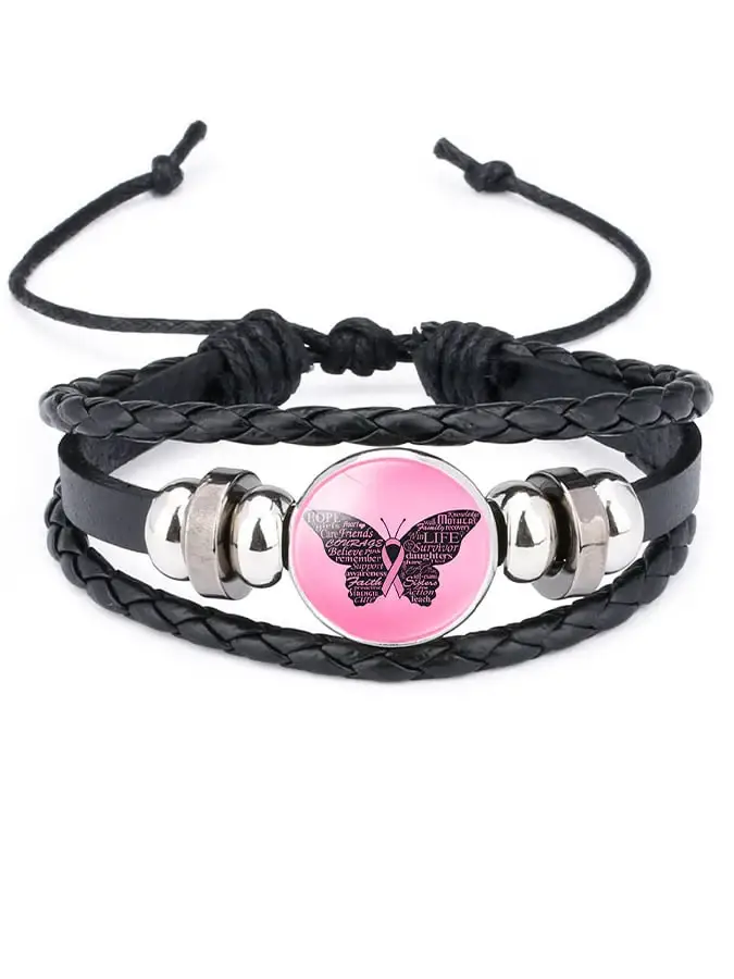 Weaving Pink Ribbon Bracelet (scalable)