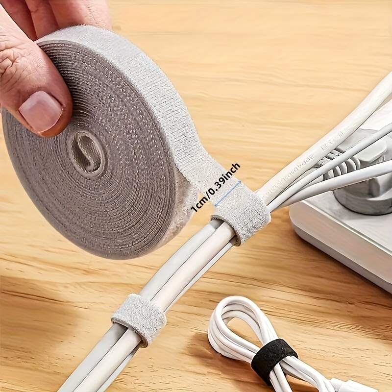 Cable Management Tie Down Straps, Adjustable Nylon Fastening Cable Straps, Reusable Cord Wrap And Hook Loop Cords Ties For Organizer Or Storage - 5M