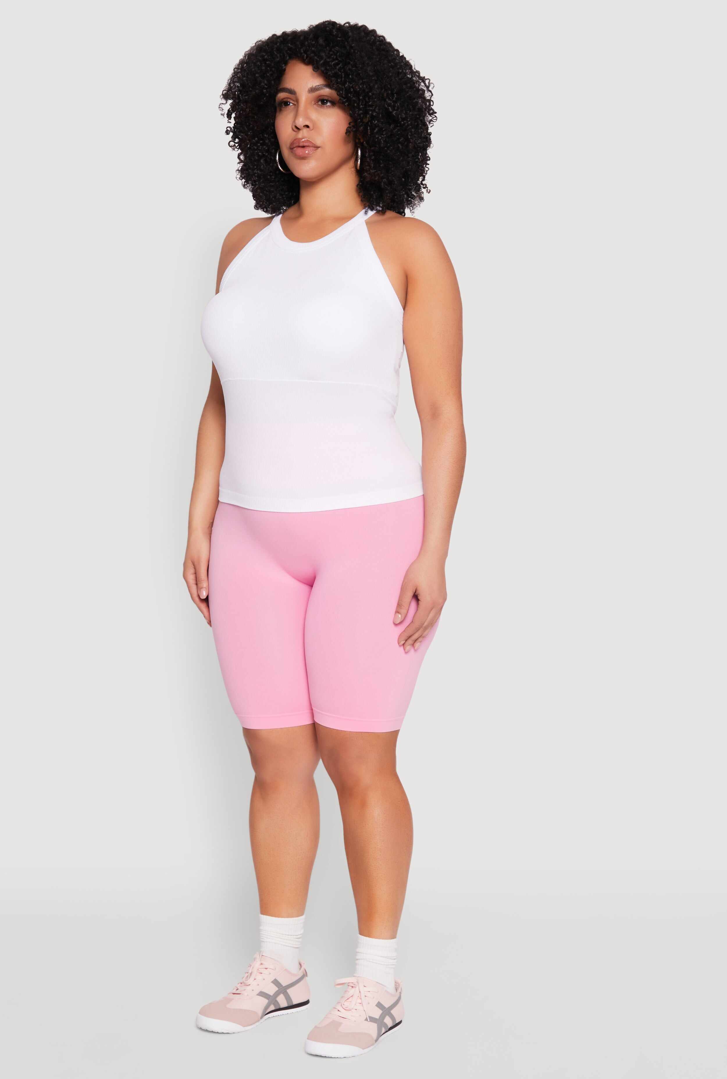 Plus Size Seamless High Waisted Bike Shorts