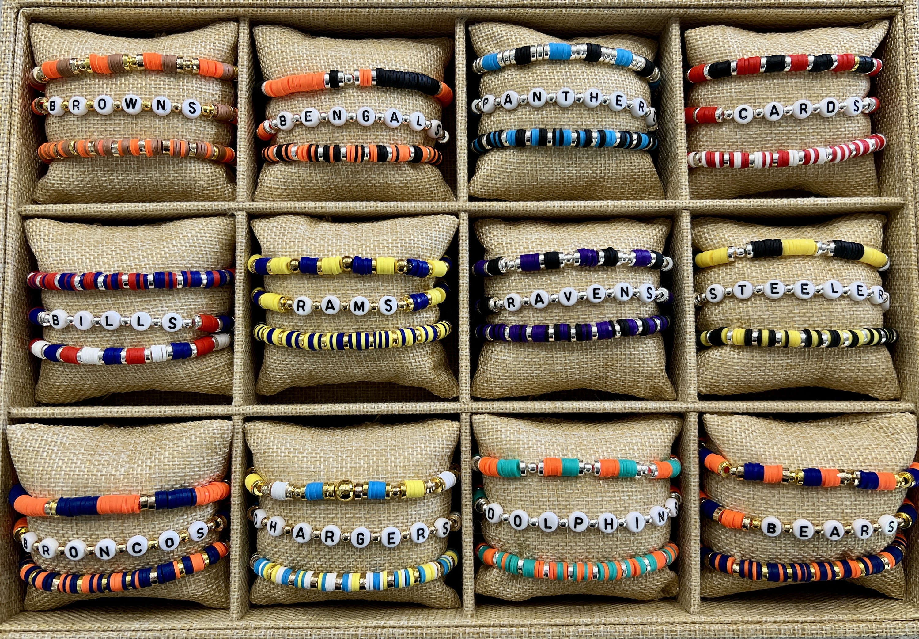 🏈Set of 3 NFL Team Bracelets