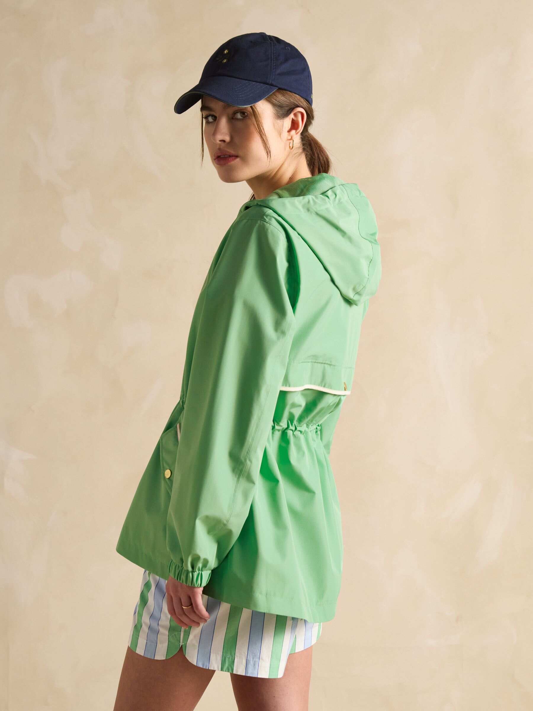 Holt Green Waterproof Packable Raincoat with Hood