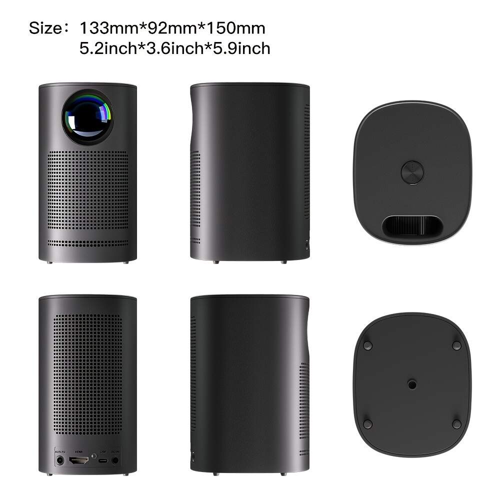 1pc Smart Projector,Mini Projector  120 ANSI Lumen Portable Projector WiFi,Android TV 7.1, 100'' Image,5000+ Apps, Movie Projector, Home Theater