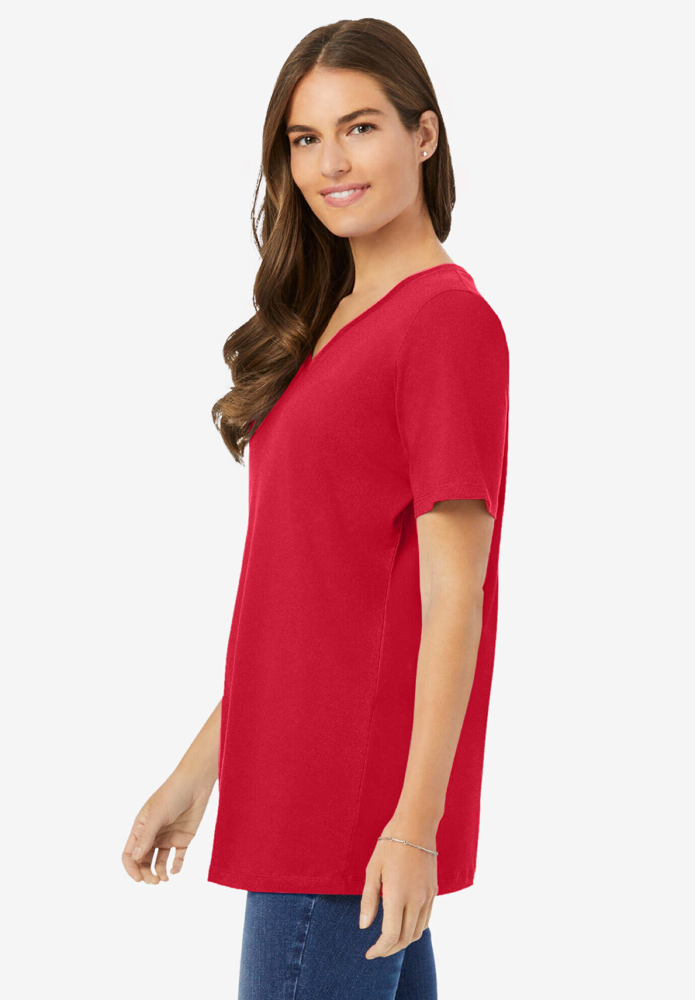 Perfect Short-Sleeve V-Neck Tee
