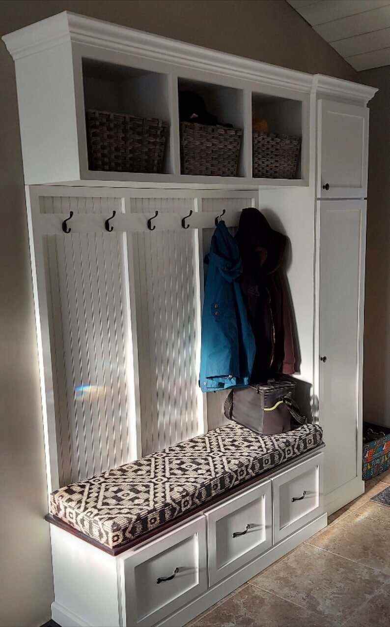 INDIANA 3-section entryway bench with storage