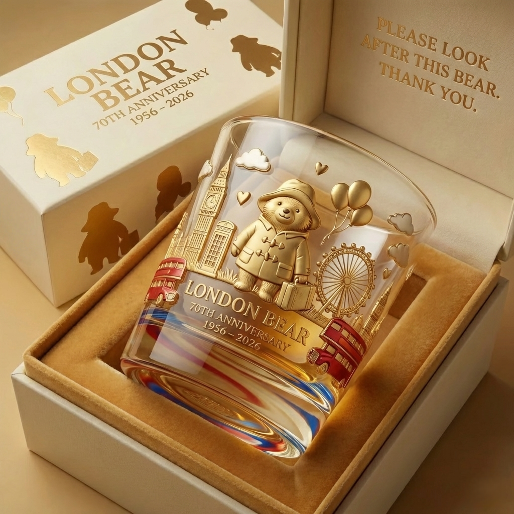 Paddington Bear 70th Anniversary Commemorative Whiskey Glass