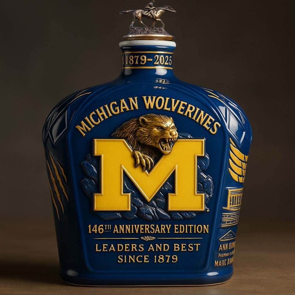 Michigan Wolverines 146th Anniversary Whiskey Bottle