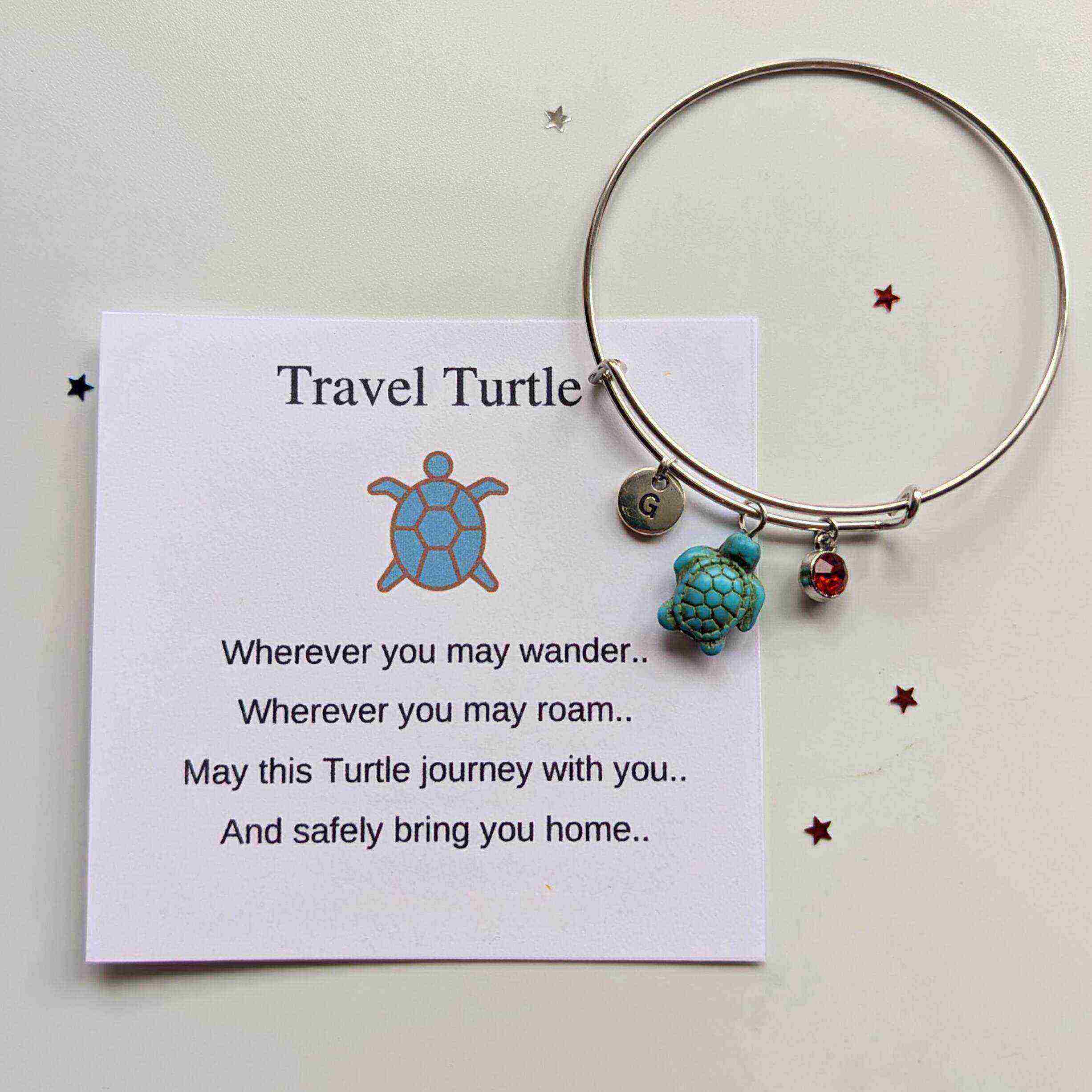 Adjustable travel turtle bracelet | Gift for a friend
