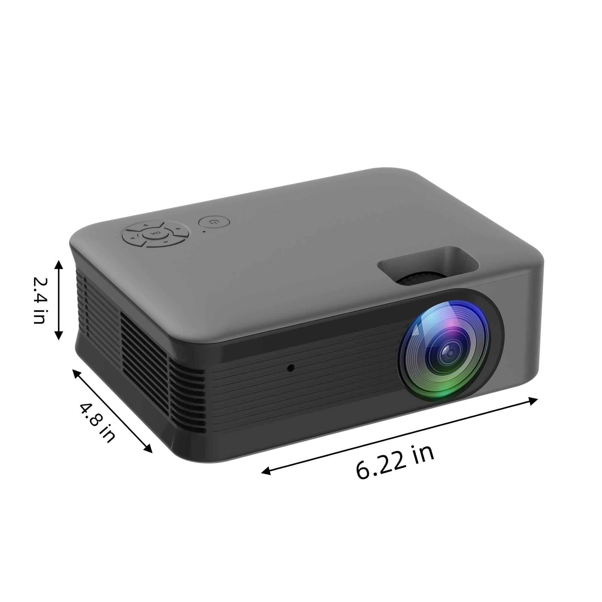 1pc Big Screen Watching Ball Games Mini Projector 2022 ,1080P Supported, Outdoor Projector Home Theater For Office Home Black