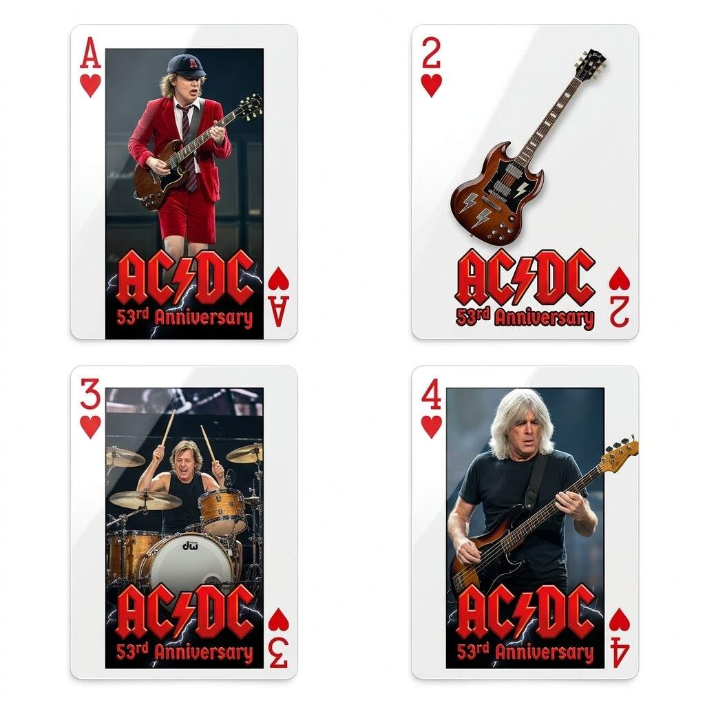 AC/DC 53rd Anniversary Commemorative Playing Cards