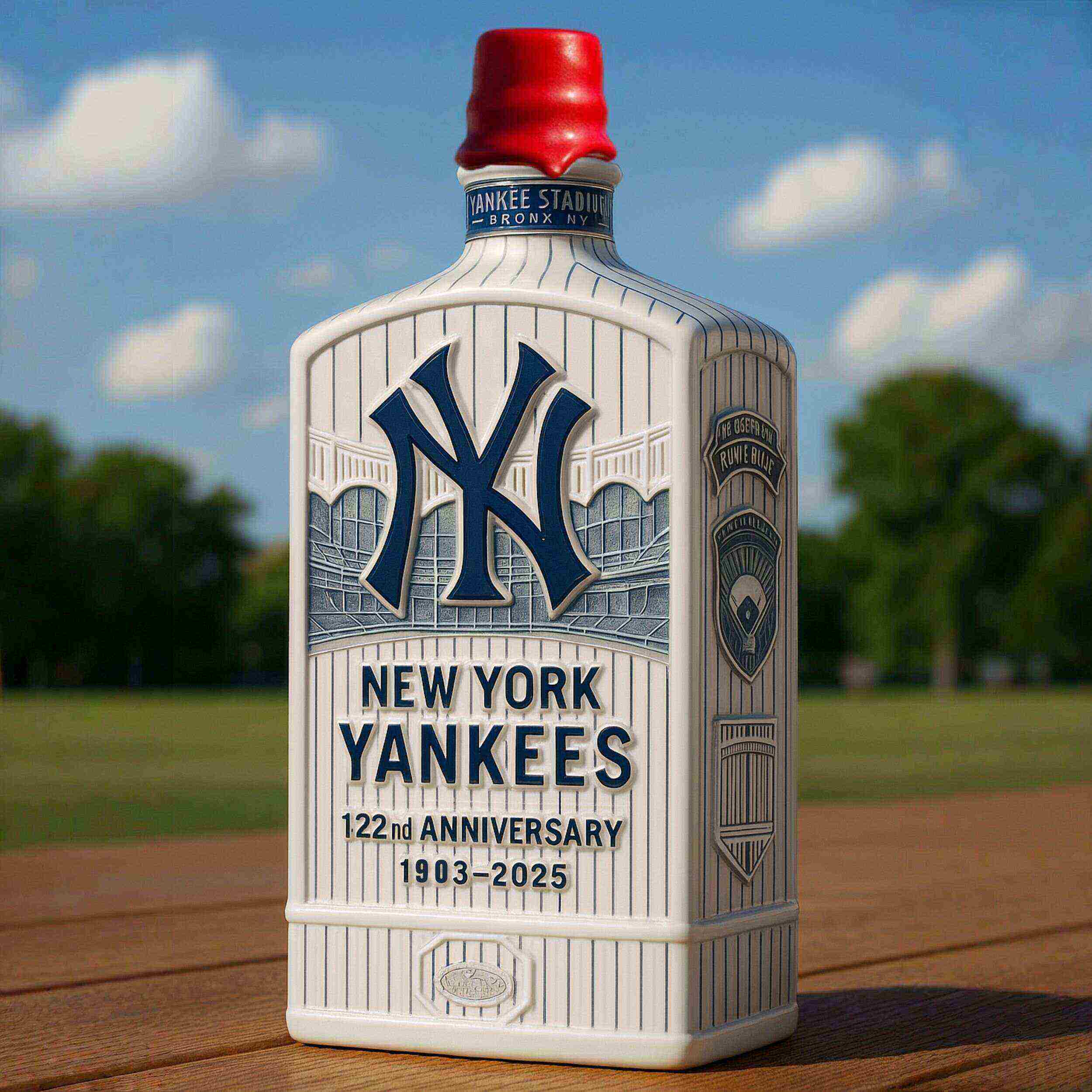 New York Yankees 122nd Anniversary Whiskey Bottle