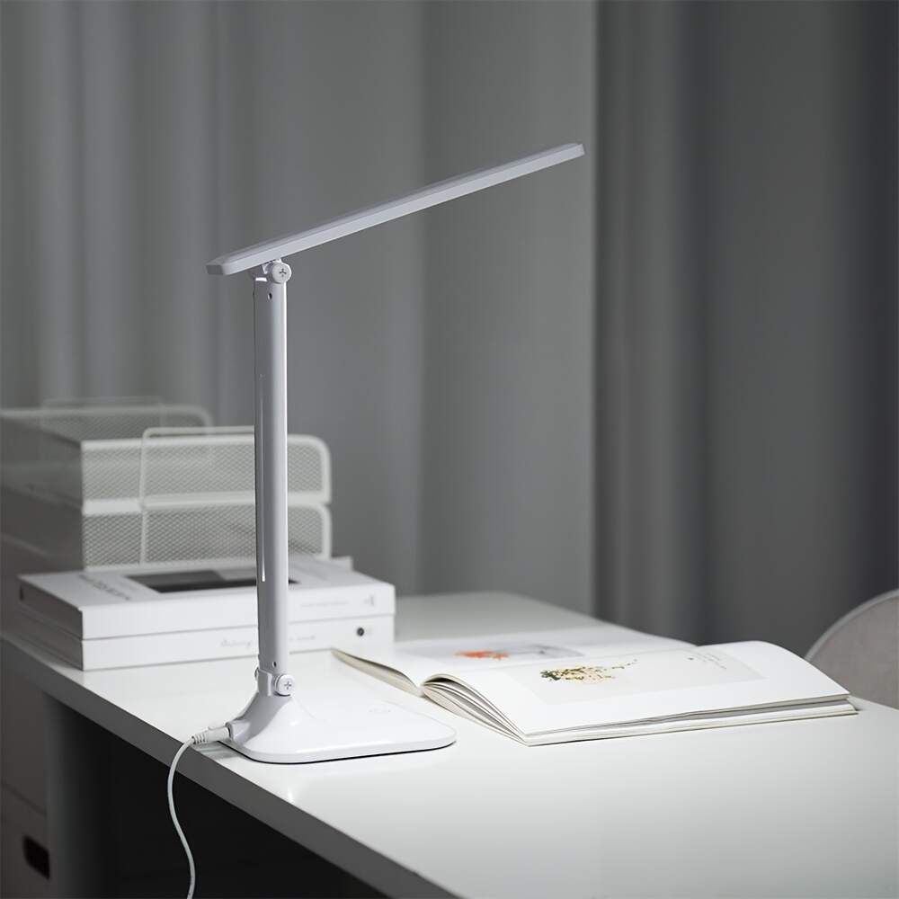 Modern LED Desk Lamp with Touch Control, USB Powered, Adjustable Brightness, Eye-Caring Anti-Blue Light, Polished Finish for Reading & Study, Ergonomic Design for Comfortable Use, Study Desk Lamp | Modern Desk Lamp | Plastic Construction