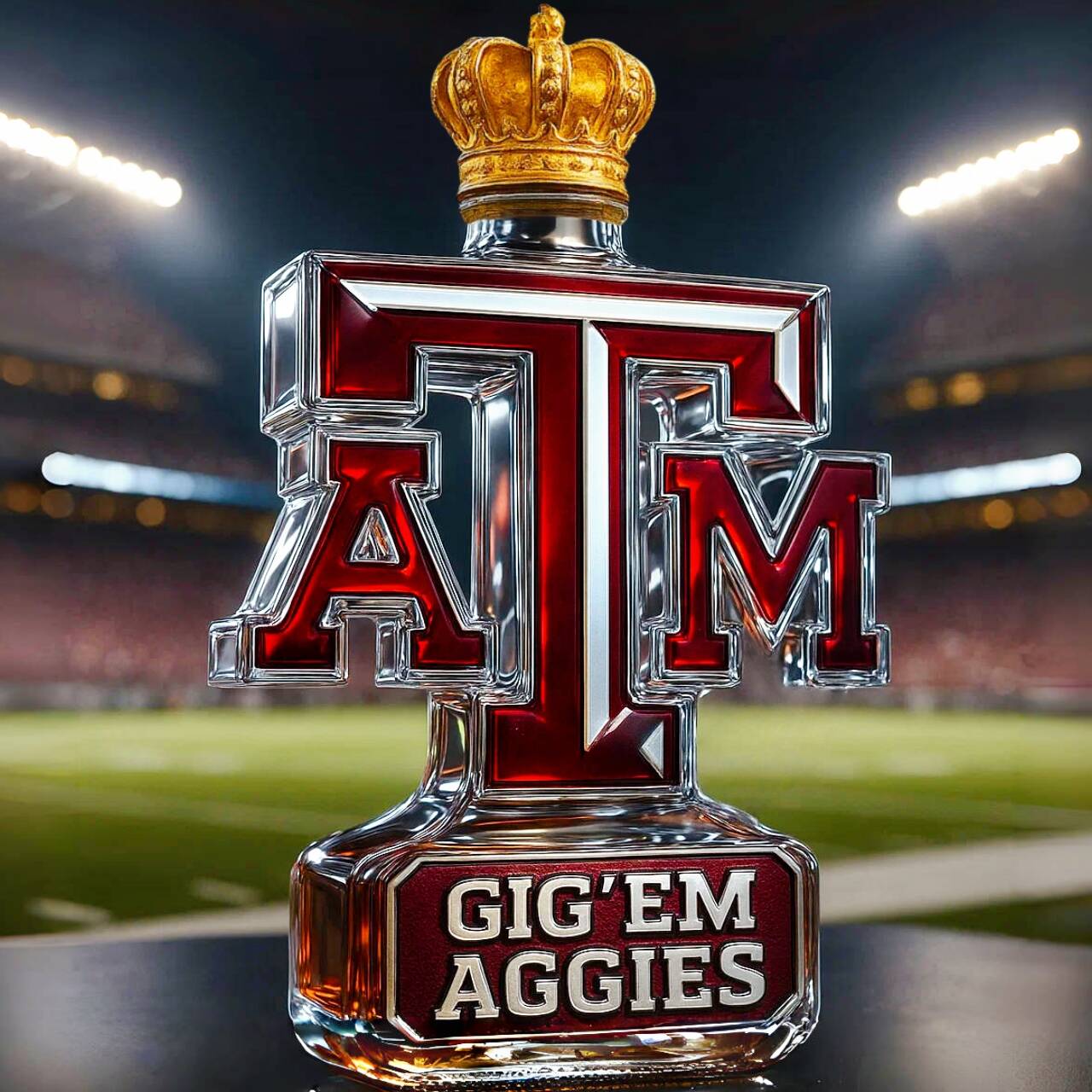 Texas A&M Aggies Whiskey Bottle