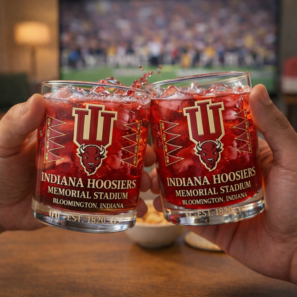 Indiana Hoosiers Memorial Stadium Rocks Glass