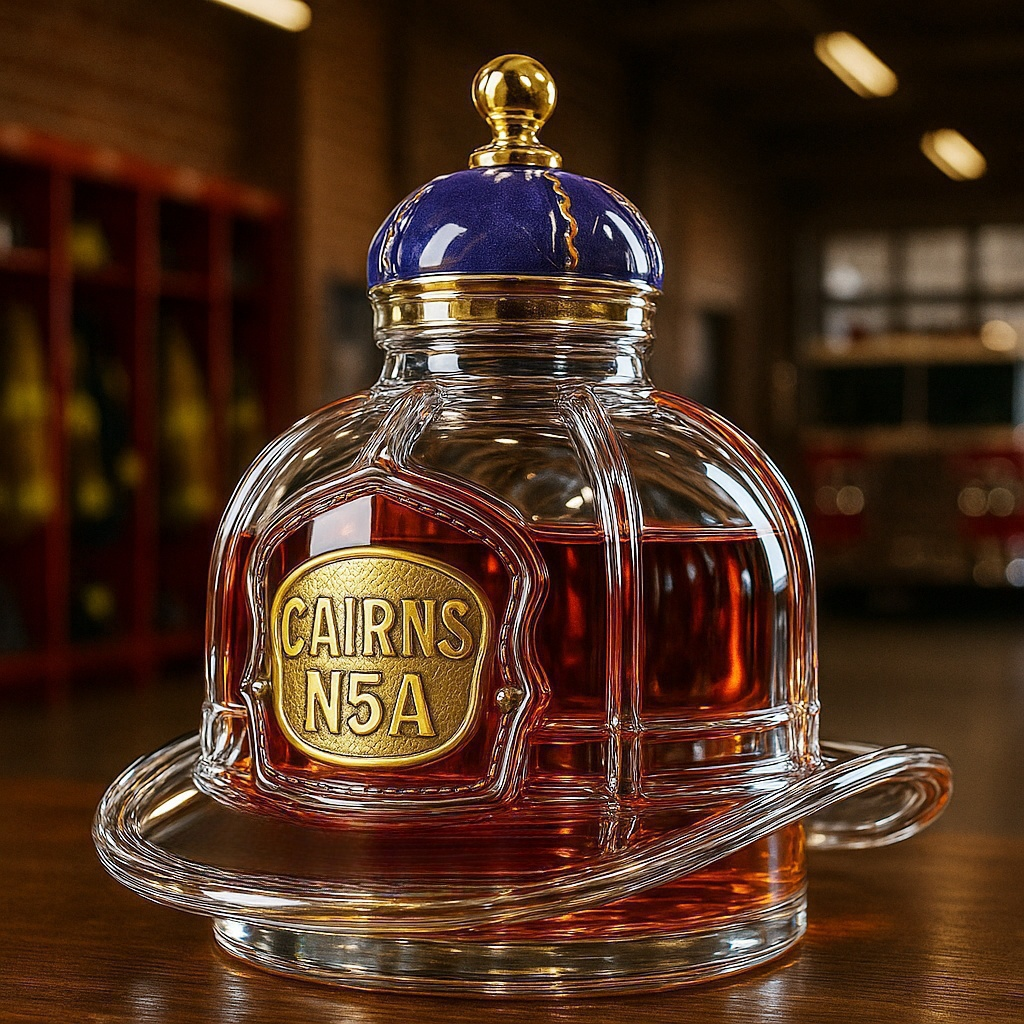 Cairns N5A Tribute Fire Helmet  Whiskey Bottle