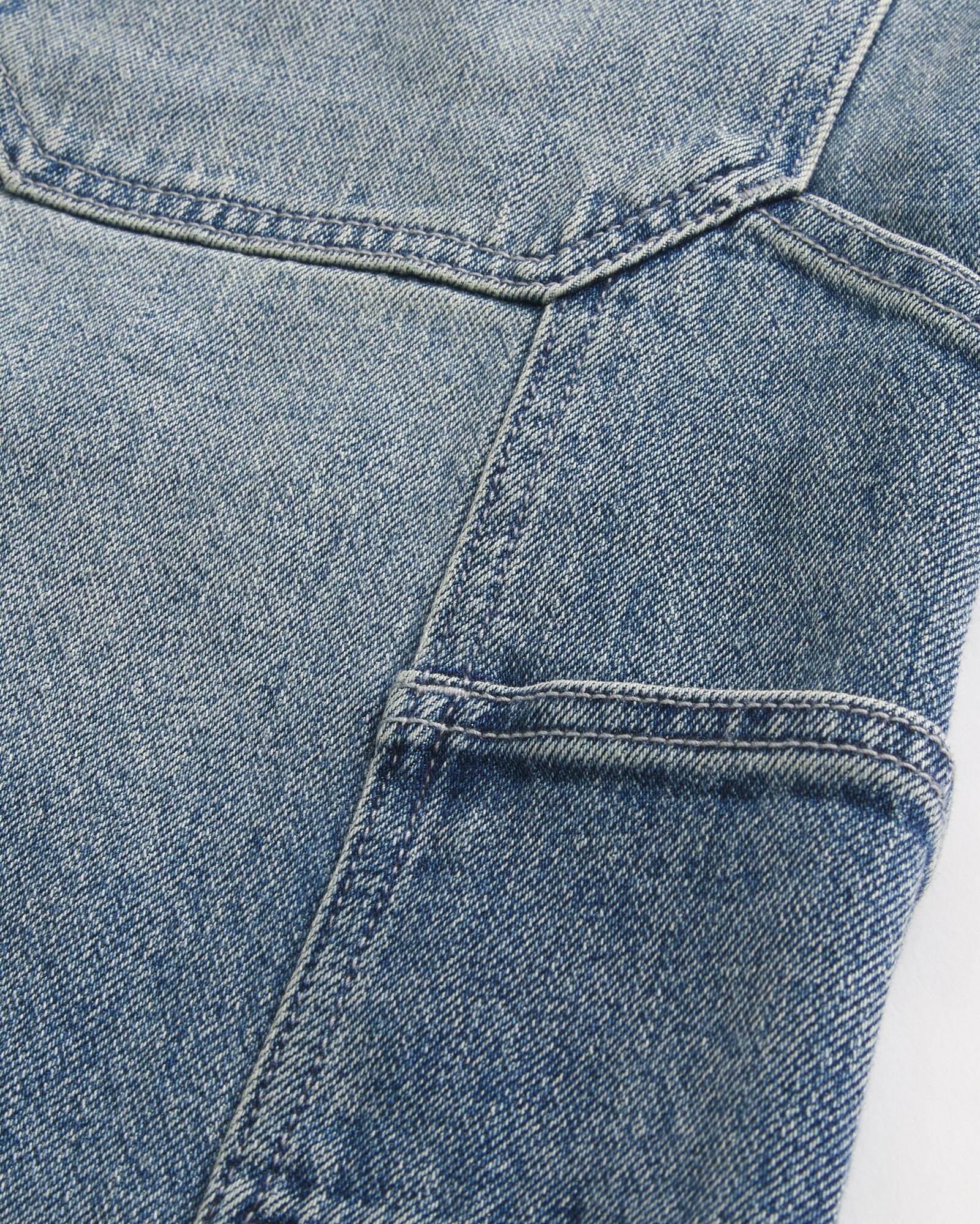 Washed Black Baggy Denim Shorts