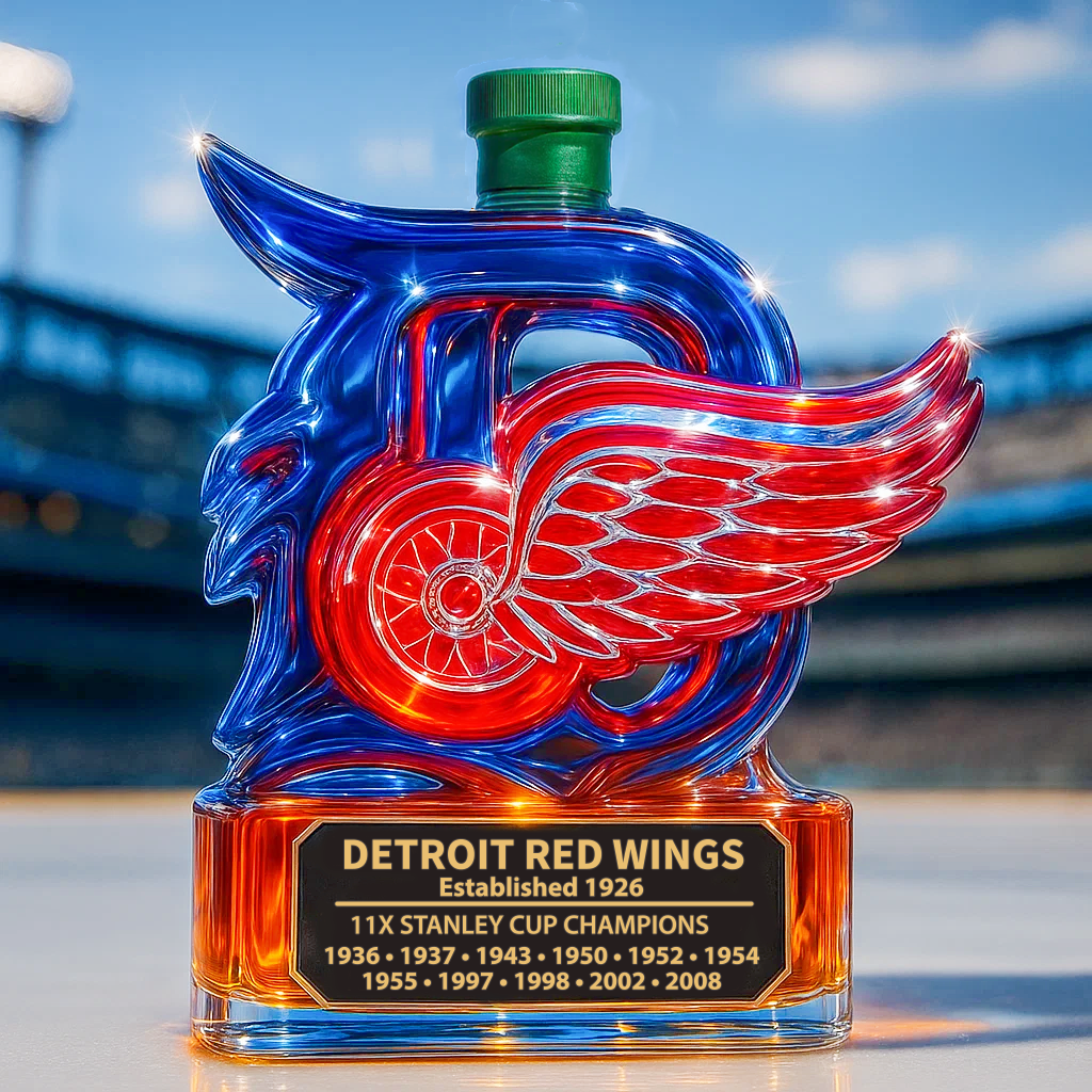 Detroit Red Wings Whiskey Bottle