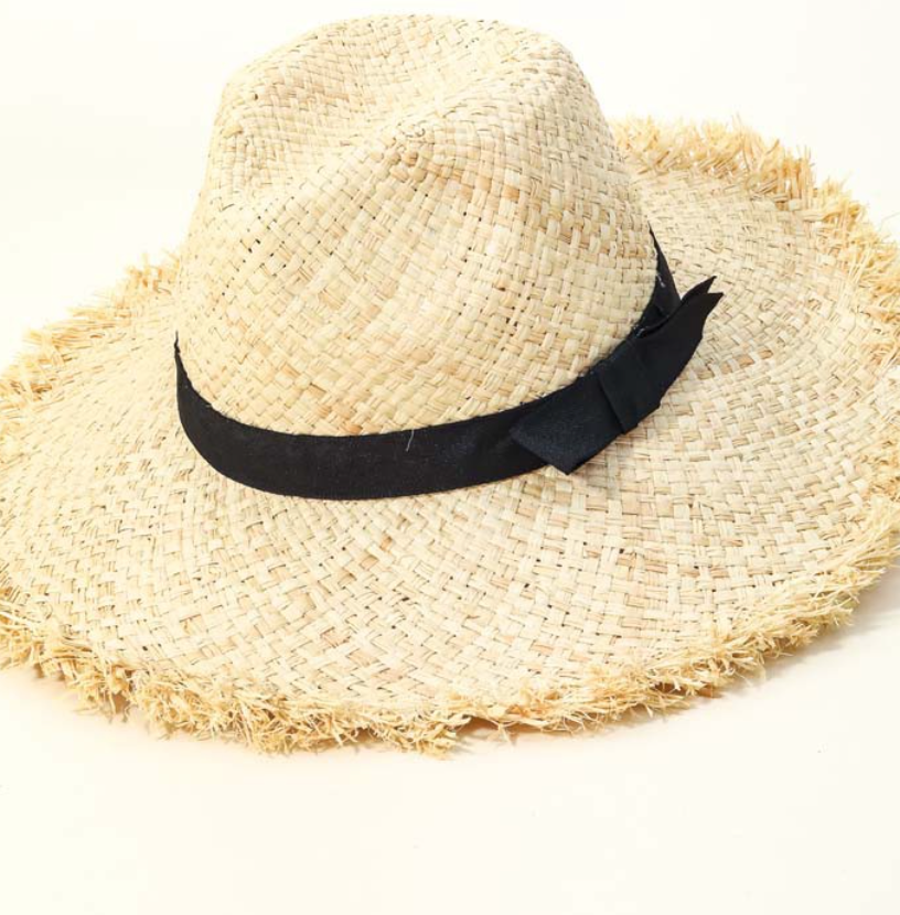 Natural Band Raffia Hat-Multiple Colors!