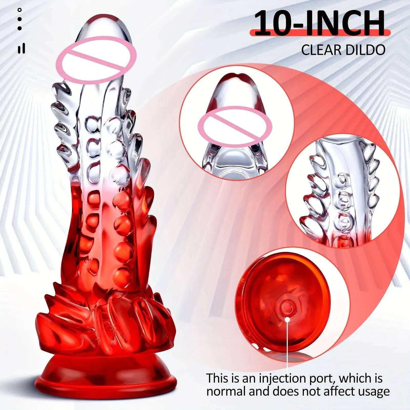 Clear Monster Dildo – Huge Realistic G-Spot Stimulator with Suction Cup