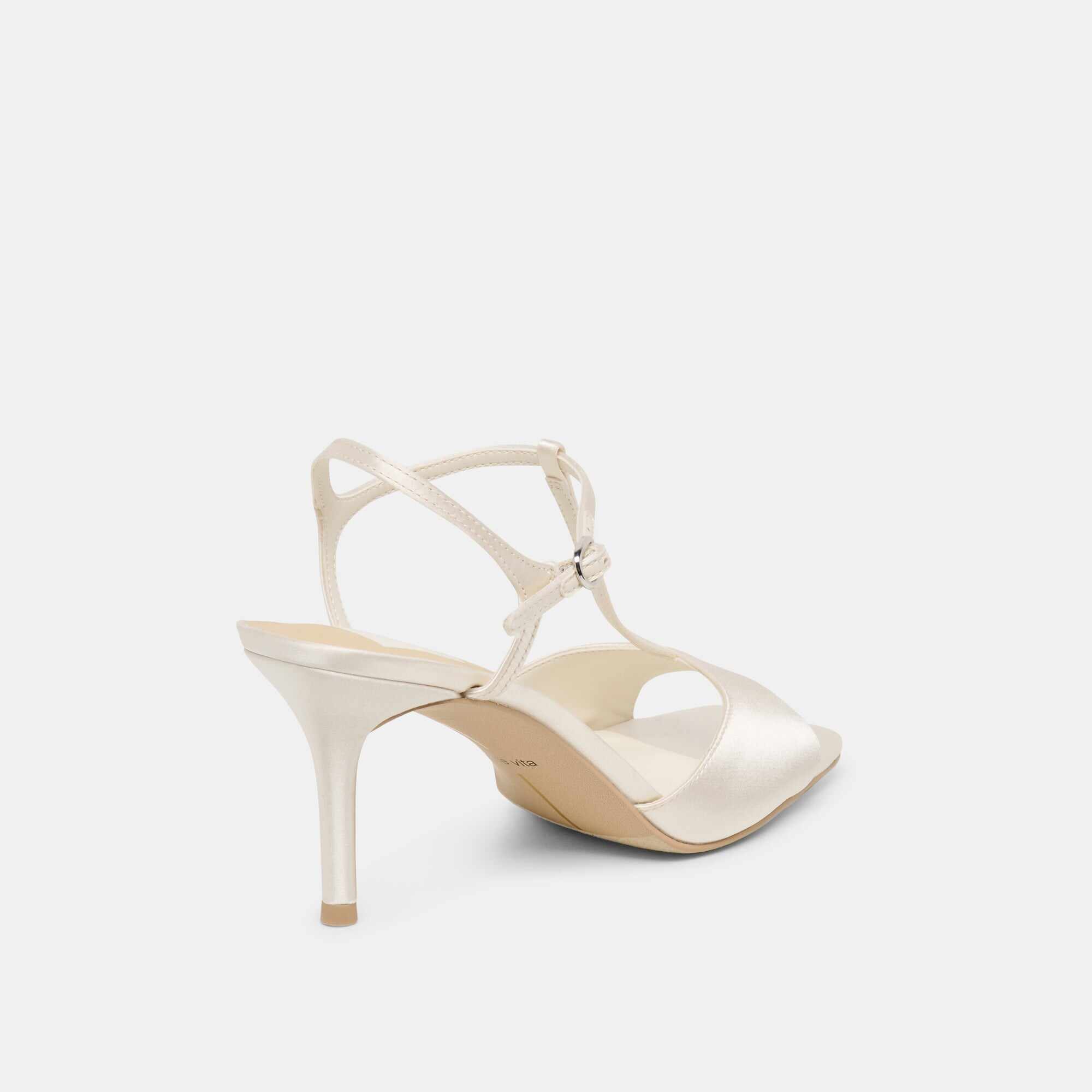 HILERY HEELS OFF WHITE SATIN
