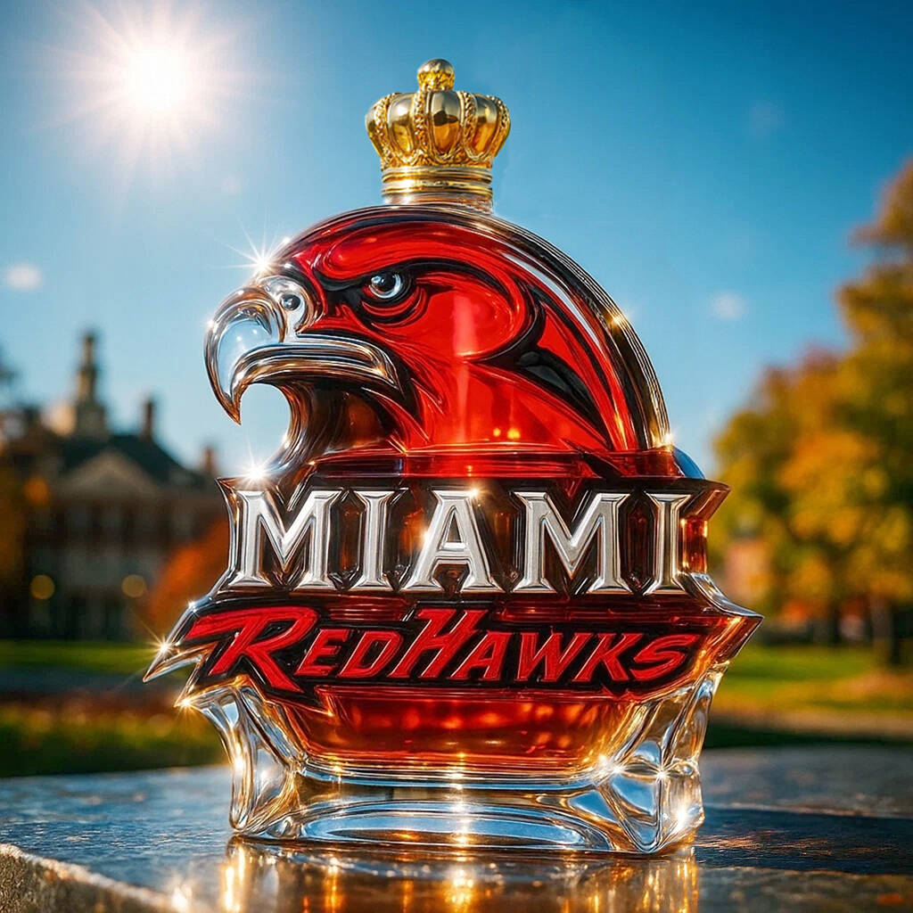 Miami University RedHawks Whisky Bottle